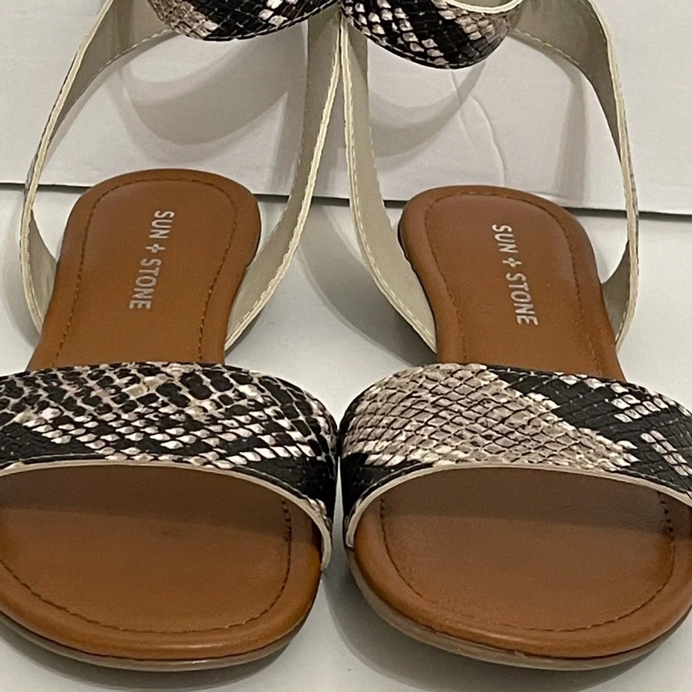 Sun + Stone Snake Adjustable Ankle Strap Sandals size 7 - Picture 5 of 10